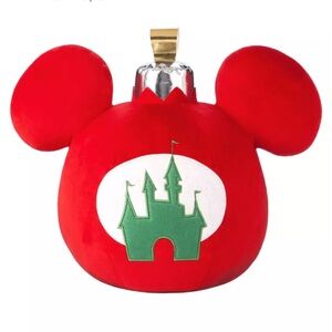 🎄❤️🖤Disney Mickey Icon Castle Holiday Ornament Plush Velour Throw Pillow. NWT